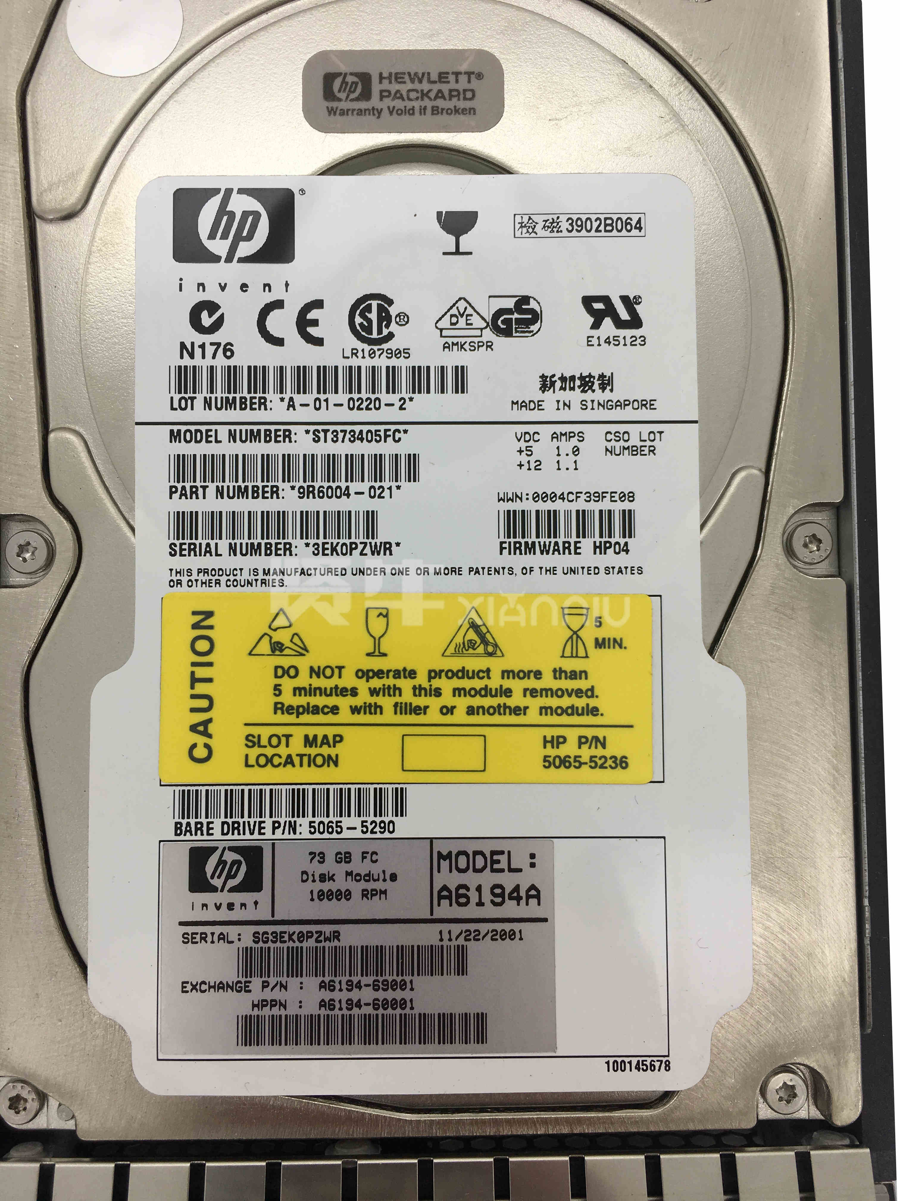 HP 73G 10K FC 光纤硬盘 A6194-69001